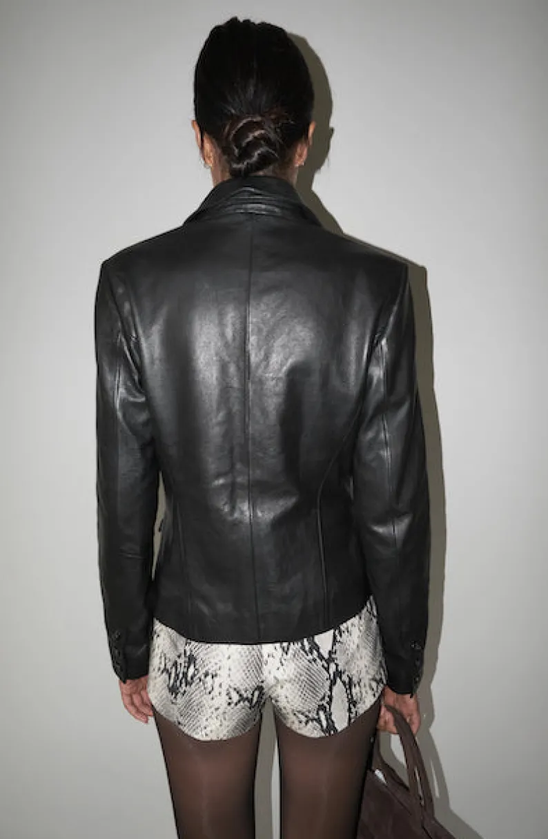Musier Paris blazer en cuir tosca