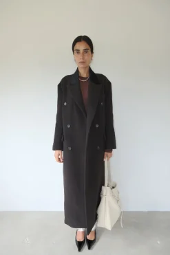 Musier Paris manteau long chocolat enormous