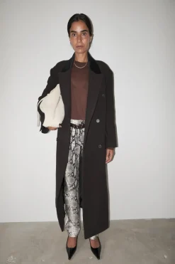 Musier Paris manteau long chocolat enormous